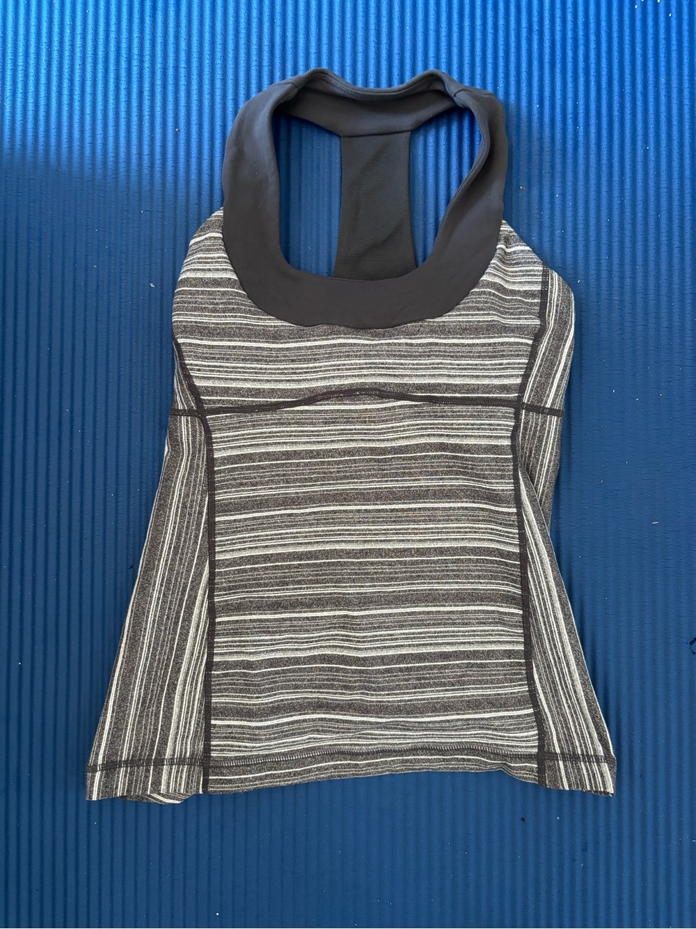 lululemon athletica Black & White Striped Racerback Tank